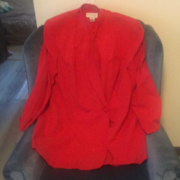 100% Silk Red Suit by Saville Size 18 W - Picture 4 of 7